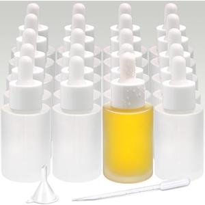 Matifaner 1 oz Glass Dropper Bottle,30ml Essential Oil bottles Frosted, 30ml Clear Frosted Essential Oil Bottle with Glass Eye Dropper for Essential Oil,Tincture (20 pcs) (Frosted)
