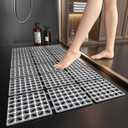 XIYUNTE Shower Mat Non Slip Bath Mat for Tub - 31.5 X 15.7 Inch Bathtub Mat Non Slip Eco-Friendly Durable Easy to Cut and Dry, Dark Grey