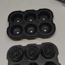 Ice Cube Tray, Mikiwon 2 inch Rose Ice Cube Trays With Covers, 3 Cavity Silicone Rose Ice Tray & 3 Diamond Ice Ball Maker, Easy Release Large Ice Cube Form for Chilled Cocktails, Whiskey Juice Black