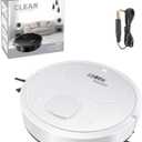 Robot Vacuum and Mop,Strong Suction Power Vacuum Mop Robot Robotic Vacuum for Hard Floor, Pet Hair and Low-Piled Carpet, Slim Design, Quiet (White)