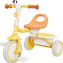 besrey Toddler Tricycle with Bell, Kids Tricycle Age 18 Months to 5 Years, Kids Trike, Toddler Bike for 1.5-5 Year Olds, Baby Trike, Gifts & Toys for Boys & Girls, Yellow