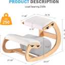 Adjustable Kneeling Chair, Wooden Ergonomic Chair Knee Chair Posture Chair - Improve Your Posture with an Angled Seat for Home,Office (Wood Color+ Pads), 12 inches x 8 inches x 11 inches