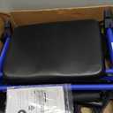 Rollator Walker with Seat, Foldable Lightweight Walkers for Seniors 4 Wheel Heavy-Duty Bariatric Rolling Walker 8'' Big Wheels Locking Brakes All Terrain Adjustable Handles 350 lb Capacity, Blue