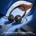 Wireless Headset with Mic for Work, USB A/C Dongle, Bluetooth 6.0 Headset with AI Noise Cancelling Microphone, Wireless Headphones with Mic Mute & 65H, Wireless Headset for PC/Computer/Laptop/Teams