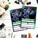 4" x 6"Halloween Invitation Card - 20 Fill-in Cards With Envelopes Wine Glass Skull Pattern Party Invitation Card - Applies To Costume Party, Scary, Birthday Invite Cards, Party Supplies - A06