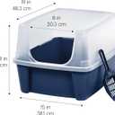 IRIS USA Cat Litter Box Large Open Top with High Sided Walls Tall Scatter Shield Scoop Included Easy Clean Plastic Pan Stain Resistant for Big Cats Kittens Indoor Multi-Cat Households