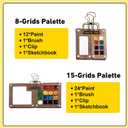 Mini Watercolor Paint Set, Travel Watercolor Kit,2026 New Mini Watercolor Travel Set for Beginners and Artist with Sketchbook (8-Grids) 2026 new mini watercolor travel set