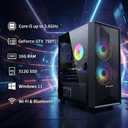 STGAubron Gaming PC Desktop,Core I5,GTX 750Ti 4G,16G RAM,512G SSD
Gaming Computer Tower for Streaming,Video Editing,Home,School,I5 up to 3.6GHz,ARGB Fan,WiFi 6,BT 5.2,4K HDMI,DVI,Win11 Home