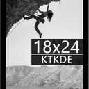 KTKDE 18x24 Poster Frame Black Wooden with Polished Plexiglass, Studio Gallery Vertical & Horizontal Wall Hanging Large Picture Frame for Photos,Minimalist Style -Any style Best gift, 18x24-1Pack