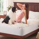 PRIMESOFT 100% Waterproof Queen Size Mattress Topper, Thick Pillow Top Mattress PadUp to 21 Inch Deep Pocket,Soft Breathable Mattress Pad for Back Pain, Protector Cover(Beige)