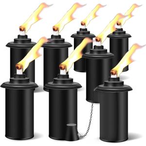 8 Pack Torch Replacement Canisters, 16oz Bamboo Lantern Refillable Torches, Decorative Citronella Torch Canister for Yard, Patio, Deck, Garden Decor, Party