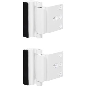 2 Pack Reinforcement Locks with 8 Screws, Childproof Night Lock Withstands 800 Lbs White