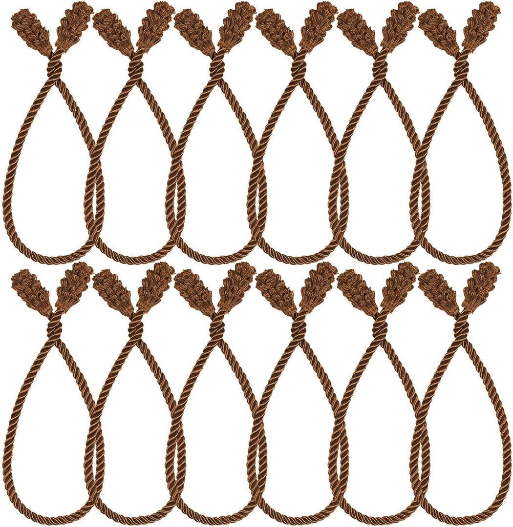Shappy 12 Pieces Christmas Garland Ties for Banister Christmas Decorative Reusable Flexible Twist Ties for Garland Staircase Home Decoration Holiday Craft Wrapping (Brown)