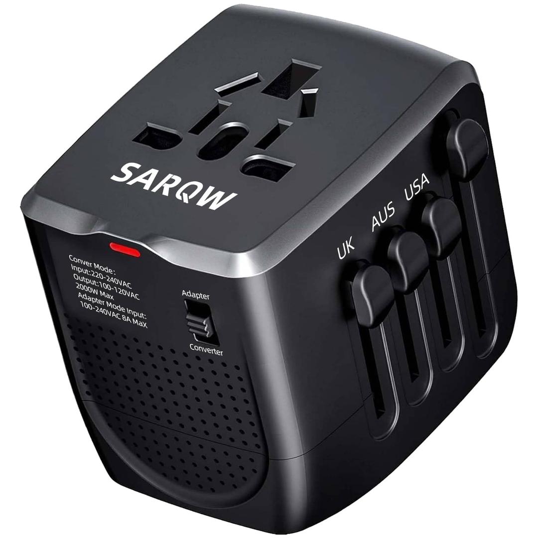 SARQW Travel Converter Adapter Voltage Converter That Steps Down 220 Volts to 110 Volts for use in Over 200 Countries