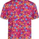 Men's Funny Golf Shirts Hawaiian Polo Shirts 80S Flashes Polo Shirts Funny Hawaiian Beach Summer Golf Polo Shirts (M)