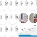eSynic 8Pack Durable Window Restrictor Child Safety 185mm/7.3 Inch Wire Long Window Locks for UPVC Window Safety Restrictors with Key Relieable Window Security Locks Perfect for Home Office Safety etc