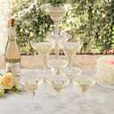 12 oz Clear Plastic Margarita Glasses, 24 Pack Unbreakable Cocktail Cups Shatterproof Party Cups for Wine, Martini, Champagne