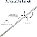 Amazon Basics No Drilling Spring Tension Curtain Rod, Adjustable Length 54-90" Width, Classic Finial, Nickel