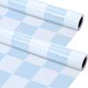Kolldenn Blue 2 Rolls Checkered Fabric Bulletin Board Paper Roll, 4x12ft