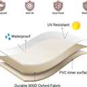 Tuyeho Round Patio Furniture Cover, Durable Oxford Fabric for Outdoor Round Table, Waterproof, UV & Rip Resistant Patio Table and Chairs Set Cover, 110"DIA x 28"H Beige & Brown