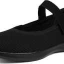 Women's Wide Toe Waterproof Chelsea Orthopedic Boots Ankle Slip on Booties Low Heel Comfortable Flat Lightweight Walking Boots (8.5 Wide, Black Mary Jane Flats)