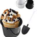 40 Set Plastic Dessert Cups with Shovel Spoons, 5.7 oz Mini Bucket Ice Cream Cup for Birthday Party SuppliesReusable,DIY Baking, Ice Cream, Cupcakes and Mousse