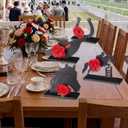 DoubleFill 10 Pcs Derby Decorations Wooden Horse Racing Table Centerpiece Sign Black Horse 3D Red Rose Horseshoe Wood Signs for Tabletop Desk Home Shelf Mantel Derby Party Tiered Tray Decor