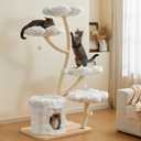 Modern Cat Tree 62" Tall, Cat Tower for Multiple Small Large Cats with Scratching Post, Multi-Level Luxury Aesthetic Cat Condo
