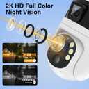 Security Camera Wireless Outdoor: Dual-Lens Solar Camera Outdoor/Home/Dome, 360 Live View, WiFi Camera Home Surveillance with 2K Full Color Night Vision,2-Way AudioPIR Motion