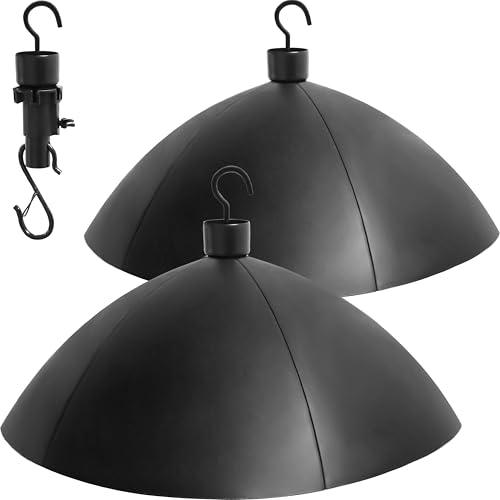 TCBWFY 2 Pack 18 Inch Squirrel Proof Baffle for Protecting Bird Feeders and Houses,Hang Mount Raccoon and Squirrel Guard for Feeder Pole with Windproof Shepherd Hooks,Outdoor Hang Bird House Guard