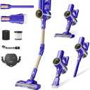 Cordless Vacuum Cleaner, 180 Bendable Wand Stick Vacuum Cleaners with LED Touch Screen, 8-in-1 Lightweight Rechargeable Vacuum with 1.5L Dust Cup for Home Hard Floor Low-Pile Carpet (Blue)