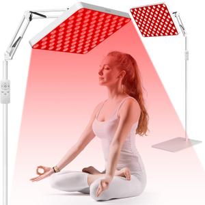 SUXIO Red Lights Therapy for Face & Body, 165 LED Light Therapy Lamp, Red Light Therapy Panel with Remote, Deep 660nm - 820nm Near Infrared Light Therapy for Body Skin Care at Home