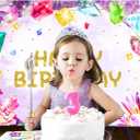 Renaiss 7x5ft Gemstone Birthday Backdrop for Her She is a Gem Birthday Photography Background Happy Birthday Banner Jewel Diamond Crystal Princess Girls Kids Birthday Party Decor Photo Booth Props