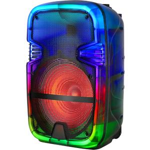 QFX 12" Portable Rechargable Bluetooth PA Karaoke Loud Party Speaker up to 5 Hour Playtime | Bluetooth 5.3, TWS, USB Port, TF, AUX, FM Radio, 360 Degree Translucent Motion Party Lights | TMS-1253