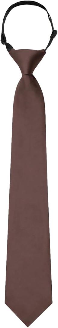 Solid Color Ties for Boys, Adjustable Pre-Tied Necktie Aged 8-12 Kids Boys Tie for Party Wedding School Graduation (Black)