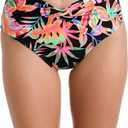 La Blanca Women's Mid-Waist Twist Front Swimsuit Bottom (8, Black//Best Escape)