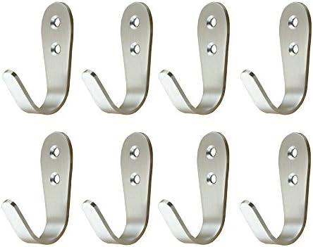 Mellewell 8 PCS Single Robe Hook Bath Towel Hooks Wall Hangers, Stainless Steel Brushed Nickel, 08004H8