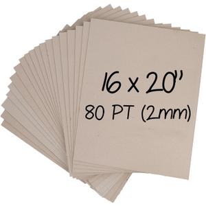 Heavy-Duty Chipboard Sheets 16 x 20 in - 80 PT (2mm) Thick - 20 Large Sheets of Chip Board for Binding Covers, Book Boards, Backing and Crafts - Sturdy Alternative to Thin Cardboard Sheets