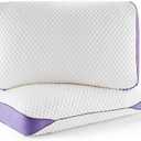 HOMELAB Adjustable Shredded Memory Foam Pillows Queen Size, Cooling Bed Pillows for Sleeping with Removable Cover, Medium Pillows for Side Stomach & Back Sleepers, 20"x28" 1 Pack