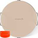 KitchenStar 16-inch Pizza Stone for Oven and BBQ Grill with Handles, Round, 5/8" Thick - Natural Cordierite, 1800 °F Resistant, Baking Stone Set with Stainless Steel Rack & Plastic Scraper Tool
