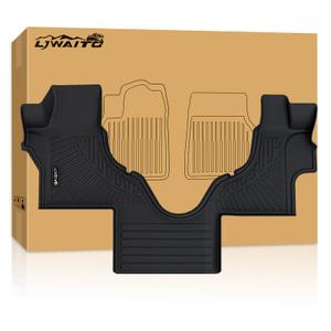 Floor Mats Fits 2007-2024 2025 Ford Econoline & E-Series E150/E250/E350/E450, TPE All Weather Protection Econoline Front Row mat, Black Van Liners mat Accessories
