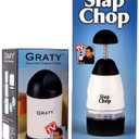 Original Slap Chop Slicer with Stainless Steel Blades & Cheese Graty | Manual Food Chopper & Twist Grater for Cheese, Vegetables, Salad Toppings, & More | Lightweight & Easy to Clean