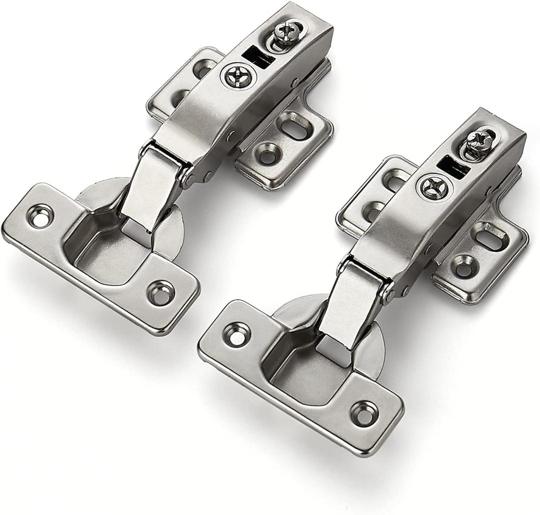 Ravinte 4 Pack 2 Pairs European Kitchen Cabinet Hinges Soft Close Full Overlay Cabinet Door Hinges Heavy-Duty Frameless Adjustable Concealed Cabinet Cup Hinge