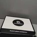 CZZGSM 6 Pack Square Kitchen Storage Jars with Airtight Bamboo Lids and 132 Pantry Labels - 35oz Glass Canisters With Wood Lids - Food Storage Containers for Coffee, Cookie, Tea, Spice