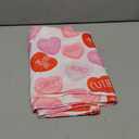 Horaldaily Valentine Tablecloth 70×70 Inch Round, Pink Colored Love Hearts with Words Washable Table Cover for Party Picnic Dinner Decor