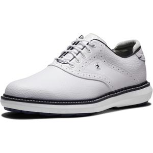 Footjoy Men's Traditions Previous Season Style Golf Shoe (9.5, White/White/Navy)