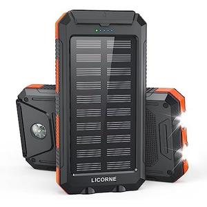 Solar Charger Power Bank Fast Charging - 30000mAh Portable Solar Phone Battery Panel Charger, QC3.0 Dual USB Port Battery Pack Charger for All Cell Phones & Electronic Devices (Orange)