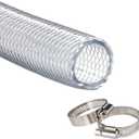 High Pressure Braided Clear Flexible PVC Tubing 1/2" ID,10ft