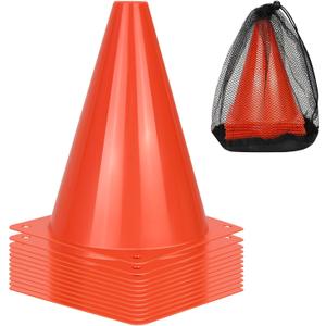 PXZBLG 12pcs Soccer Cones, 7" Soccer Cones, Plastic Traffic Cones, Training Cones for Basketball Football Skating Drills Practice (Red)