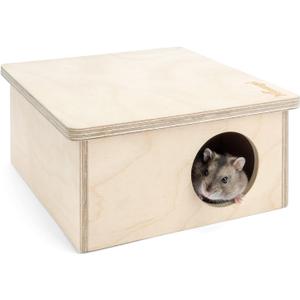 Niteangel Birch Chamber-Maze Hamster Hideout - Small Pets Woodland House Habitats Decor for Hamster Mice Gerbils Mouse
